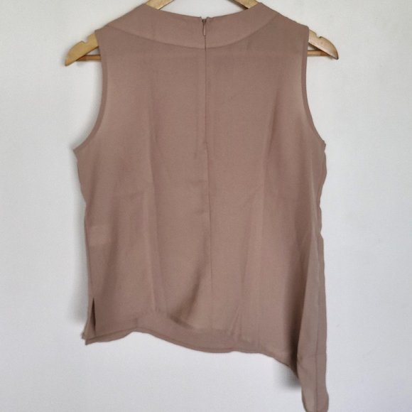 Park Avenue high neck semi casual beige nude top with lining attached & back zip - Picture 4 of 6